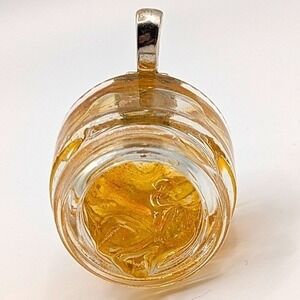 Pendant 1" Jar Resin Faux Honey Amber Look Art Jewelry Herb Culture Handmade USA